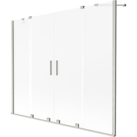 Mexen Velar Duo mampara de baño corredera de 2 hojas 200 x 150 cm, escarcha, níquel cepillado - 896-200-000-32-97 (1/2)