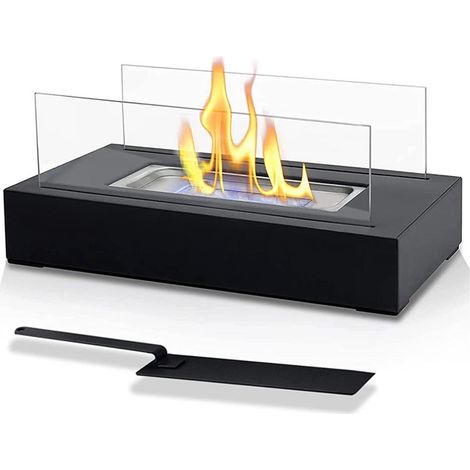 Foyer de table d'intérieur, votre brasero d'extérieur portable avec des flammes dansantes, design moderne et base en acier robuste. (1/5)