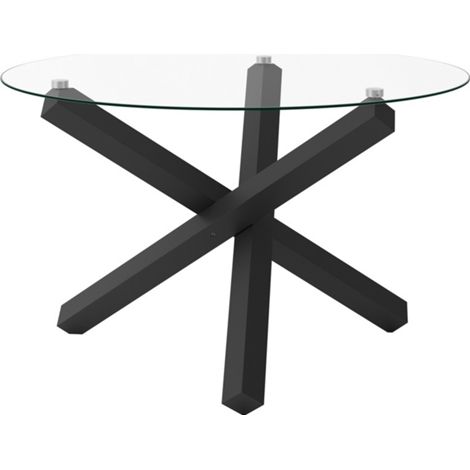 Capri Dining Table - Glass/Metal - L120 x W75 x H120 cm - Clear - Flat Packed