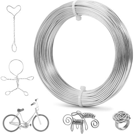 Fil D'Artisanat en Aluminium 2 mm x 50 m, Fil de Fer Souple Loisir Creatif Pour Bijoux, Modelage, Sculpture, Loisirs Créatifs Et DIY, Anodisation Anticorrosion (1/5)