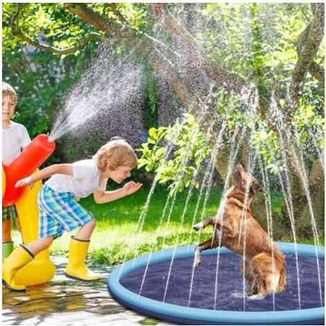 Wasserspielmatte für Kinder, Hundepool, rutschfeste Sprühmatte, PVC-Spritzmatte, Haustierpool, Hundebadewanne, Sommer-Wasserspielset für Kinder, Erwachsene und Hunde (1/5)