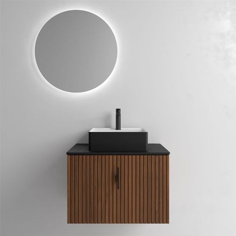Armoire murale BIBA 600 1 tiroir métallique et tiroir caché NOYER MAYA 598 x 405 x 450 mm (1/4)