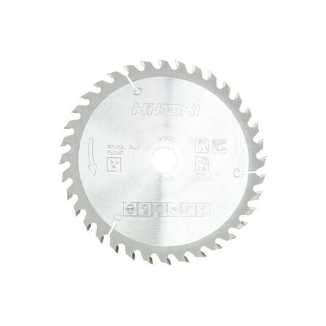 HiKOKI Accessori - Lama per sega circolare per legno 165x20 mm, 36 denti 752481