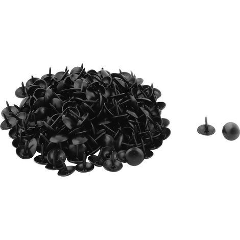 sourcing map 200pcs Chiodi per tappezzeria, punte per tappezzeria, chiodi per tappeti, puntine per decorazione mobili, neri, 9 x 9 mm (1/5)