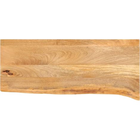 Tischplatte mit Baumkante 90x40x3,8 cm Massivholz Mango