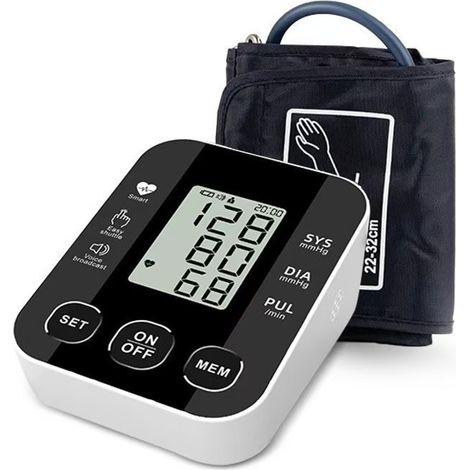 Tensiomètres de 22 cm à 48 cm, avec grand écran LCD, moniteur de pression artérielle automatique de base pour un usage domestique, appareils de fréquence cardiaque