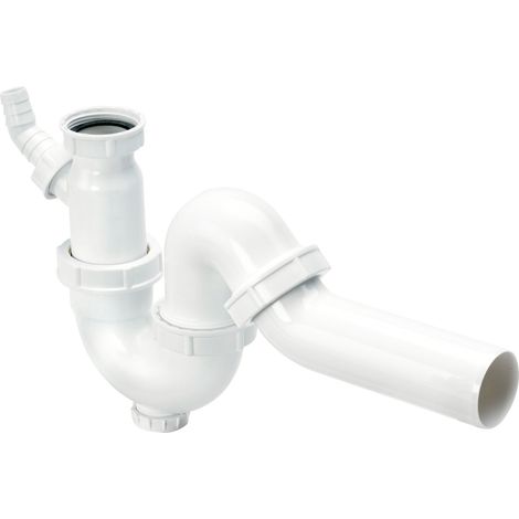 Piège à odeurs tubulaire 7981.3 en plastique blanc G1 1/2 x 50 mm