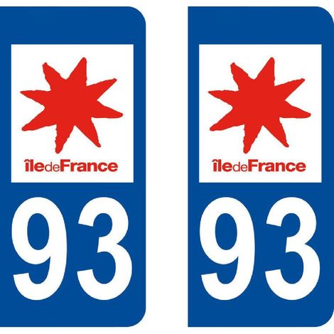 Autocollant departement 93 - SEINE SAINT DENIS -x2-