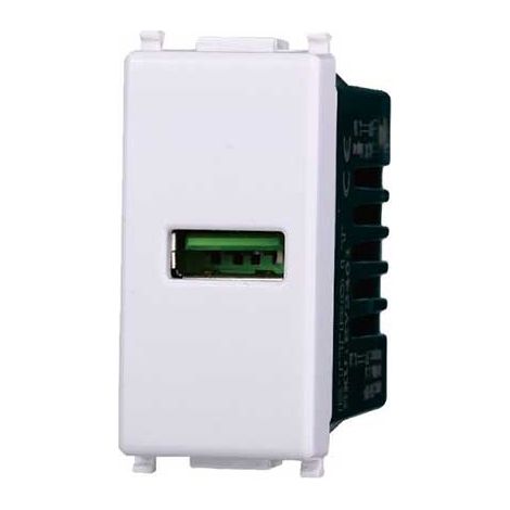 Chargeur USB Type-A compatible Vimar Plana 5Vdc 2.1A couleur blanc Ettroit EV2401