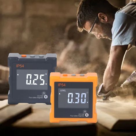 IP54 digitaler Neigungsmesser, Winkelmesser, LCD-Bildschirm, Neigungs- und Höhenmesser, Winkelmesser mit vierseitigem Magneten (schwarz) (1/5)