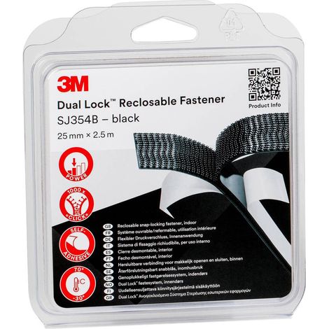 3M Dual Lock Nastro a strappo da incollare (L x L) 2.5 m x 25 mm Nero 1 pz. (1/3)