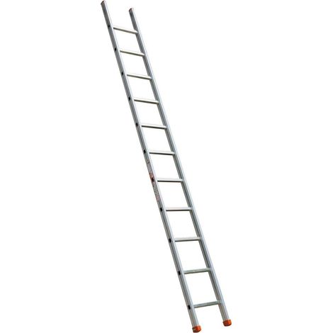 Echafaudages Stéphanois – Échelle simple professionnelle 250 – Aluminium léger 2,59 m – 8 marches – Patins antidérapants haute sécurité – Usage intensif (1/2)