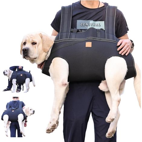 Grand sac à dos de type spécifique pour chien, chien complet avec poignée, adapté pour monter les escaliers/la rééducation de voiture