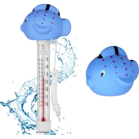 Thermometre Piscine, Thermomètre Flottant Pool Thermomètres, Thermomètres de Piscine avec Ficelle Flottant pour Piscines Spas Aquariums Bassins à Poissons (poisson-globe) (1/5)