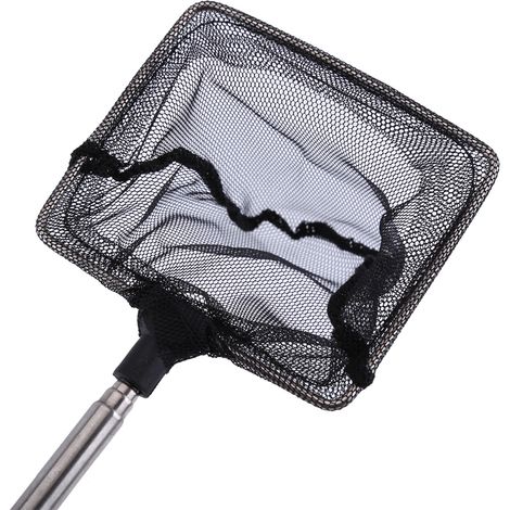 Accessoires pour aquarium : mini épuisette télescopique réglable carrée pour poissons et crevettes (1/3)