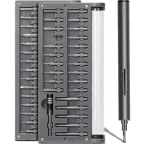 Mini tournevis électrique - Petit tournevis électrique portable sans fil avec kit de 55 pièces (1/3)