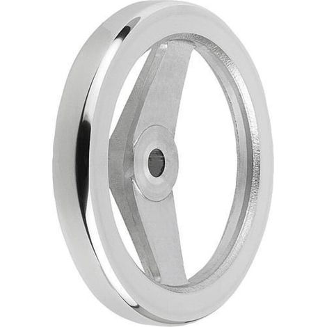 KIPP Speichenhandrad 2-Speichen Ø160 Passbohrung 16H7 Aluminium ohne Griff (1/3)