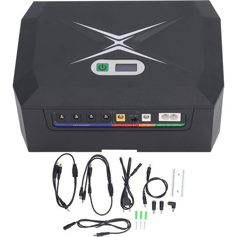 Mini UPS 120W 20800mAh, Alimentation Sans Coupure avec Entrée 100-240V et Sortie DC 2-24V 2.5A pour Caméra et Routeur, Prise UE, Bloc de Secours Portable (1/5)