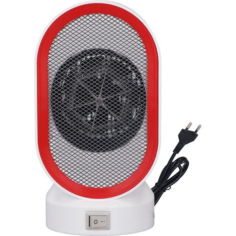 Radiateur électrique 400W portable mini ventilateur chauffant pour bureau maison dortoir rouge prise UE 220V (1/5)