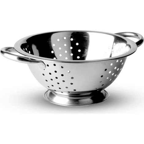 Doppelgriff-Küchensieb aus Edelstahl – 24 cm Durchmesser – Vielseitig, Silber (1/5)