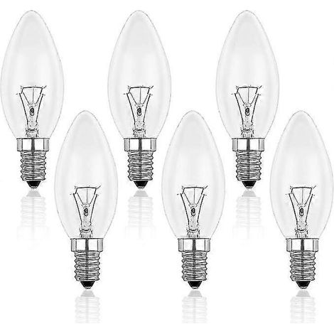 Ampoules E14 40W transparentes, ampoules à incandescence à intensité variable, lot de 6, 3,5 x 9,5 cm (1/5)