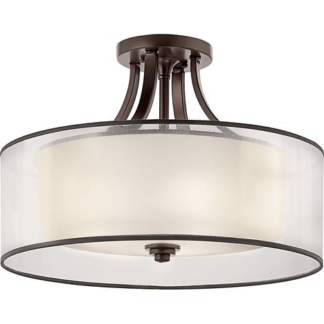 Lampadario Contemporaneo Lacey Metallo Bronzo Antico Tessuto 4 Luci E27 (1/5)