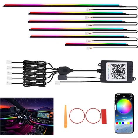 LED-Innenraumbeleuchtung fürs Auto, 6-in-1 RGB-LED-Lichtleiste 16 Millionen Farben, 210 Blinkmodi, App-Steuerung (1/5)