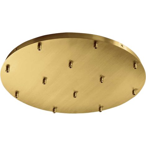 Rosone Tondo per Lampada a Sospensione OFELIA MINI B T/12 - 12 Fori, Metallo Finitura Ottone con Kit Fissaggio e Morsettiera - Gea Luce (1/3)