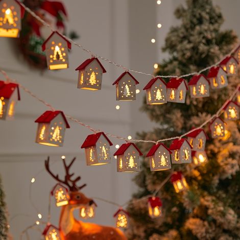 Guirlande lumineuse féérique rouge de 2 m à 10 LED - Fonctionne sur piles, décoration festive pour sapin de Noël et maison, idéale pour la chambre et le salon (1/5)