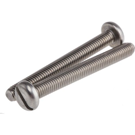 Vis à métaux RS PRO M5 à tête Cylindrique fendue en Acier Inoxydable, 45mm ( Prix pour Sachet de 50 ) (1/2)