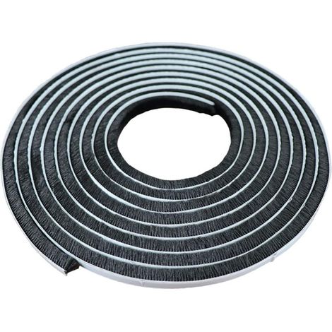 Bürstendichtungsstreifen, selbstklebender Bürstenstreifen, Fensterdichtungsstreifen, staubdicht, winddicht, Bürstendichtung für Fenster und Türen, 9 mm (Breite) x 15 mm (Höhe), Länge 5 m, Schwarz