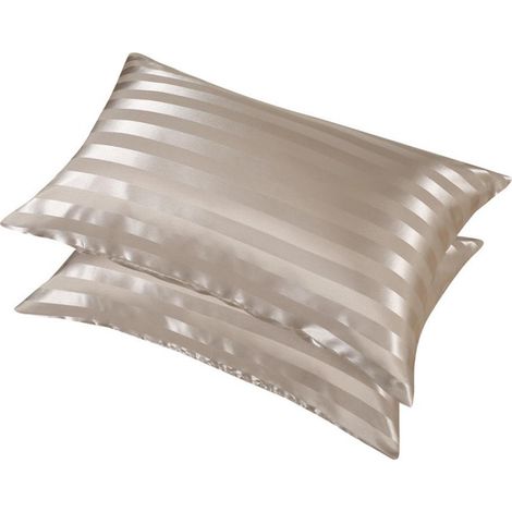 Taie d'oreiller en satin imitation soie, jacquard satiné, taies d'oreiller enveloppe (1/5)