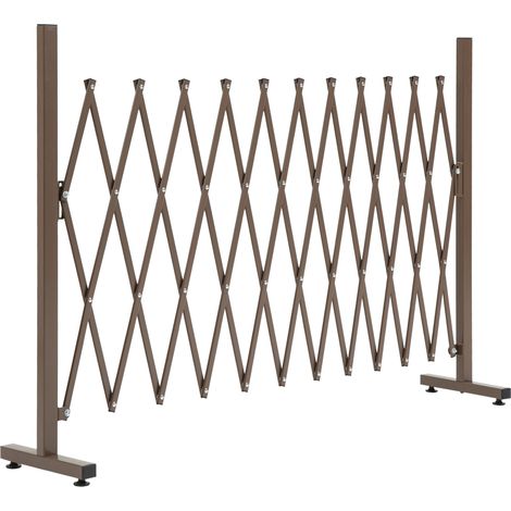 CHICFURN Barrera extensible de jardín de 35 a 300 cm de aluminio marrón oscuro (1/5)