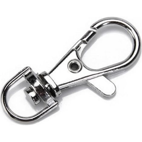 Fermoirs Mousquetons Pivotants Couleur Argenté Lot de 5 en Alliage Métallique Solide Faciles à Ouvrir et Fermer, pour Projets de Perles et Laisses pour Petits Chiens (1/4)