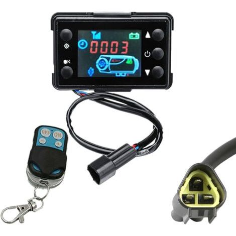Contrôleur de chauffage à air diesel, thermostat universel avec écran LCD 12 V/24 V 2 kW/5 kW/8 kW pour chauffage de stationnement avec télécommande (1/5)