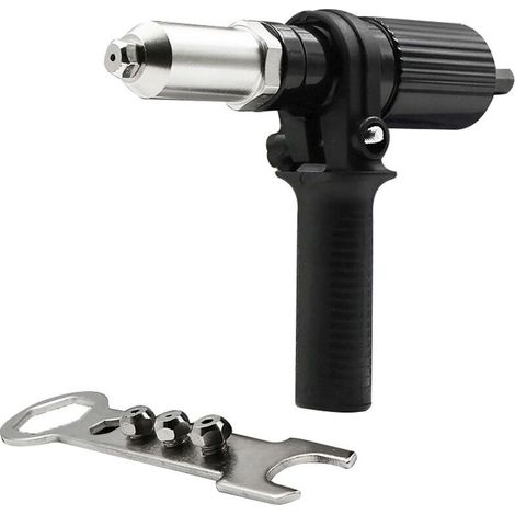 AGE Pistolet a rivets electrique Adaptateur de pistolet a rivets a tirer pour perceuse electrique Machine a riveter a rivets et tete de pistolet a clous (1/5)