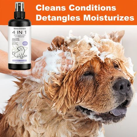 KineShineX Haustier-Shampoo und -Spülung, ein 4-in-1-Haustierwaschmittel, geeignet für Katzen und Hunde, sanft und schonend. (1/5)