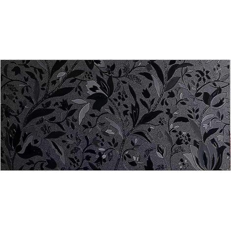 Film occultant statique pour fenêtres, protection de la vie privée, anti-UV, teinté noir tulipe, réutilisable, pour la maison, le bureau et la salle de bain. (1/5)