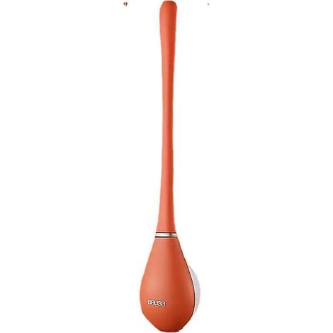 brosse De Toilette En Silicone Avec Support(orange), Brosse De Toilette Automatique Pour Salle De Bain- Longue Poigne Antidrapante Et Support Mura