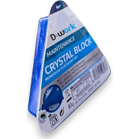 Floculant Gel pour Piscine Crystalblock Monodose - 1 Sachet 90 g - Traitement Piscine Efficace - D-Work