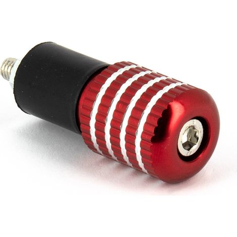 Embouts de Guidon Grille Ø17 Anodisés Rouge (1/2)