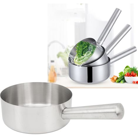 Louche de cuisine en acier inoxydable, grande taille, 20,5 cm de diamètre. (1/5)