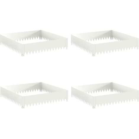 vidaXL Borde de Césped 4 uds. 100 x 100 x 20 cm Acero Blanco (1/2)