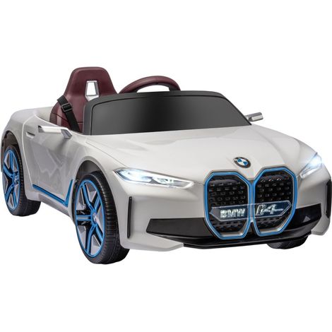 Coche eléctrico infantil, vehículo deportivo de 12 V con mando parental y reproductor MP3, 115 x 67 x 45 cm, plástico resistente, blanco (1/5)