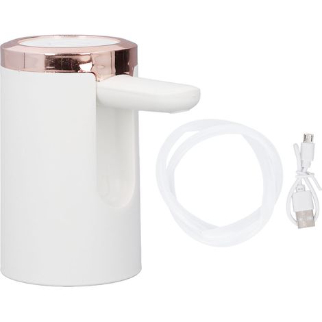 Distributeur Eau Bouteille Pliable Automatique Portable Électrique – Pompe Boisson Maison Camping Voyage Bureau, Blanc Plaqué (1/5)