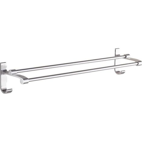 Aluminum Towel Rail No Drilling Required Double Bar (1/5)