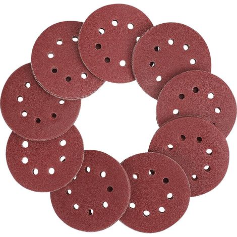 50 x runde Schleifscheiben, Schleifpapier, Klett-Schleifblätter, Körnung 40 bis 400, 150 mm Durchmesser THISNDE