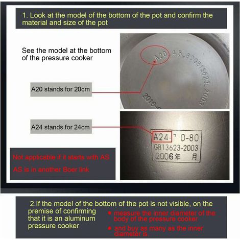 Silikon-O-Ring für Schnellkochtöpfe, Ersatzteil für die Verriegelung aus Aluminiumlegierung. Geeignet für Schnellkochtöpfe mit einem Innendurchmesser von 22 cm. (1/5)