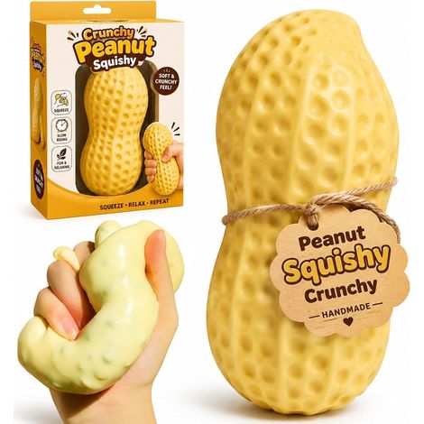 Crunchy Cacahuete Squishy Asmr Balle Anti Stress, Réaliste Crunchy Peanut Squishies Anti Stress à Retour Lent, Fidget Sensoriel pour Relaxation des Mains, Décoration De Bureau, Cadeau pour Adulte (A)