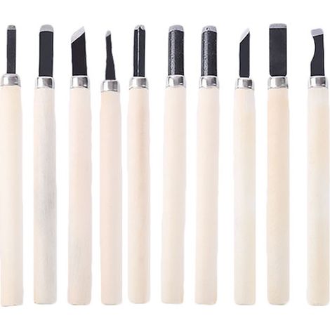 Set de 12 couteaux à bois 135mm, outils de sculpture sur bois professionnels pour DIY, gravure de tampons en caoutchouc, mini couteaux à graver (1/5)